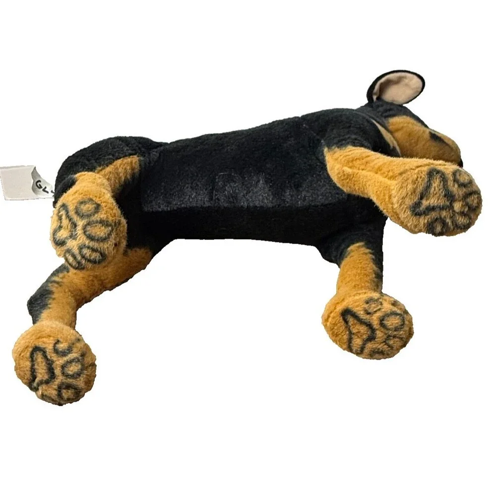 Rottweiler‎ Realistic Plush Black Brown Standing Dog Stuffed Animal Toy 20 x 17